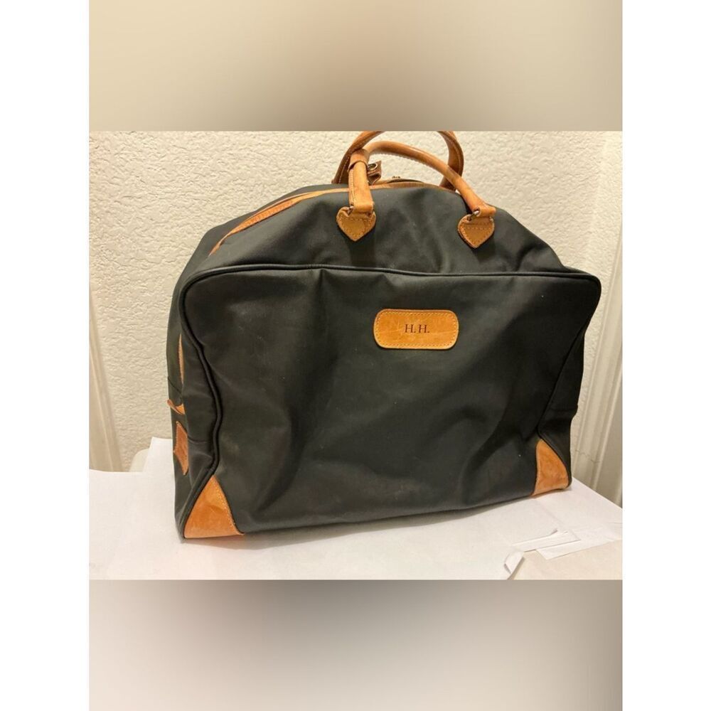 Jon Hart Design Black Duffel with Tan Leather Accents